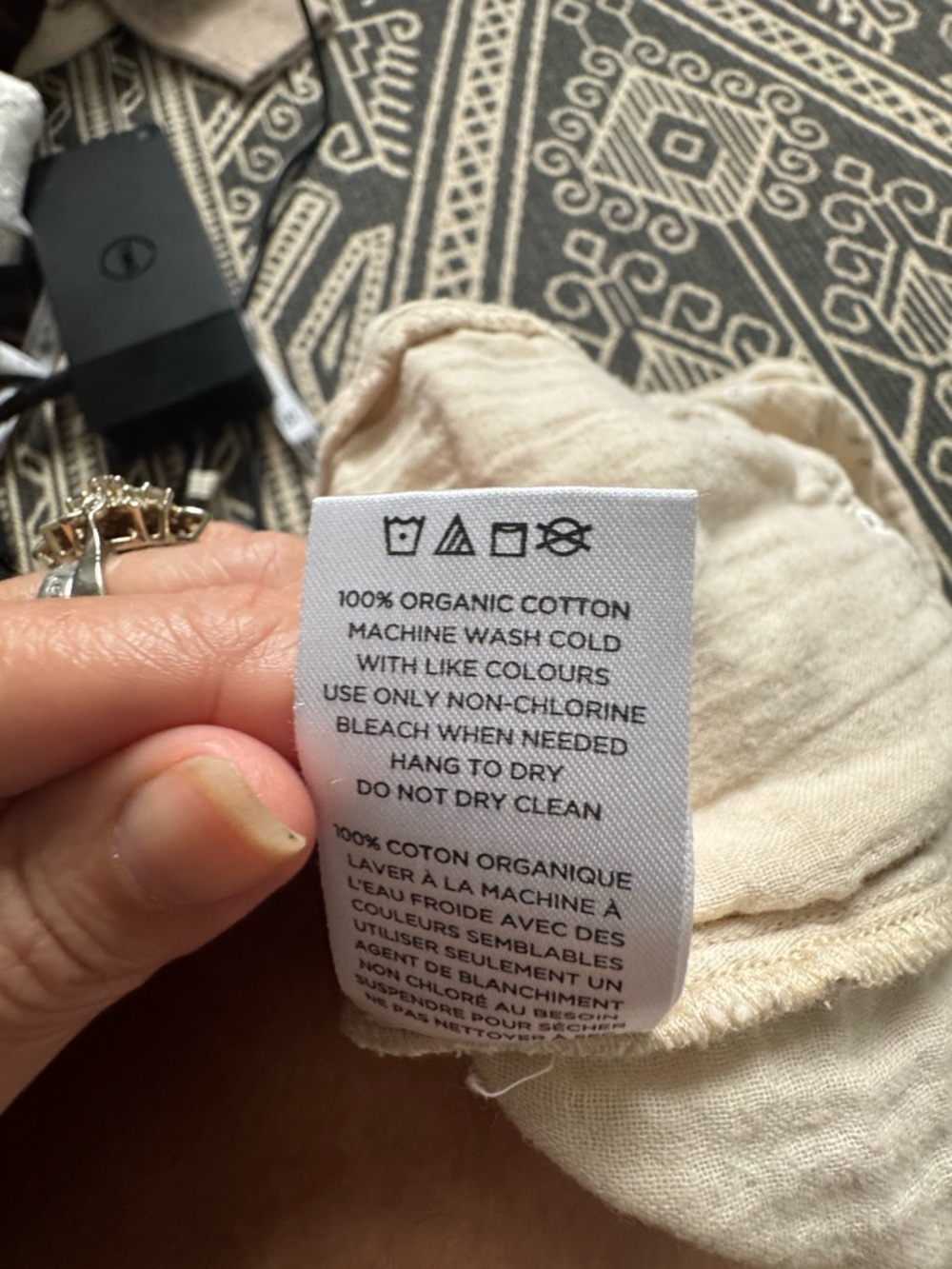 100% Organic Cotton Rise Little Earthling Cream Gauze Elephant Baby Dress - Picture 5 of 8